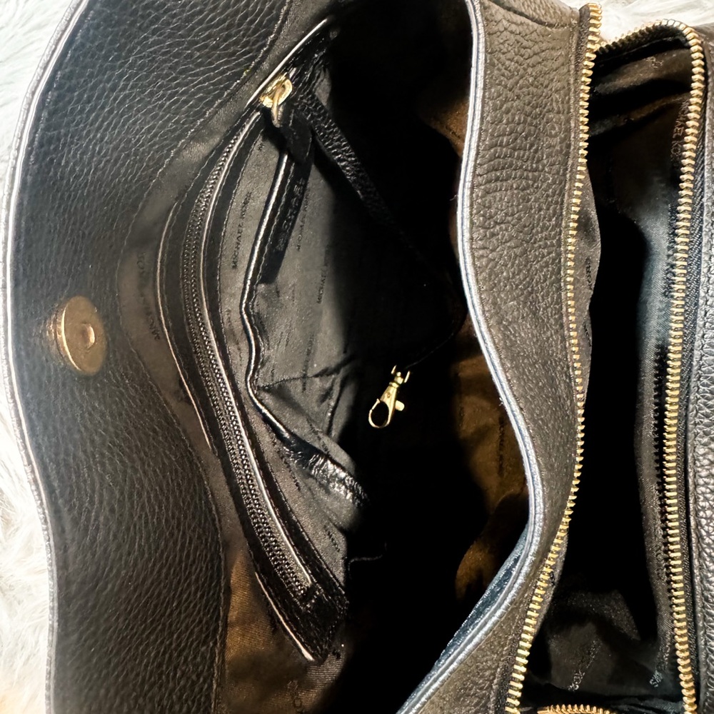 Michael Kors Black Shoulder Bag with Gold Accents - Picture 7 of 8